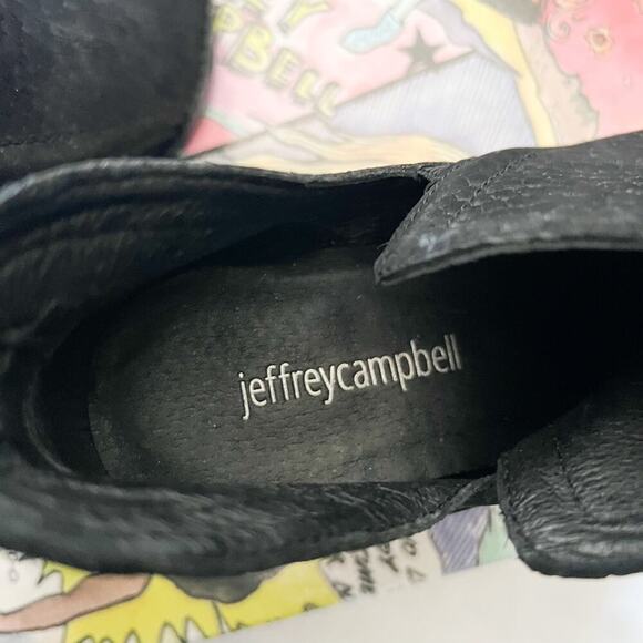 NWOB JEFFREY CAMPBELL Boots 5.5 6 Rowlan Black Suede Python Booties Cowboy - Picture 5 of 6